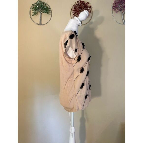 Ann Taylor Petite Cream Beige Textured Tee XXSP - Picture 4 of 11